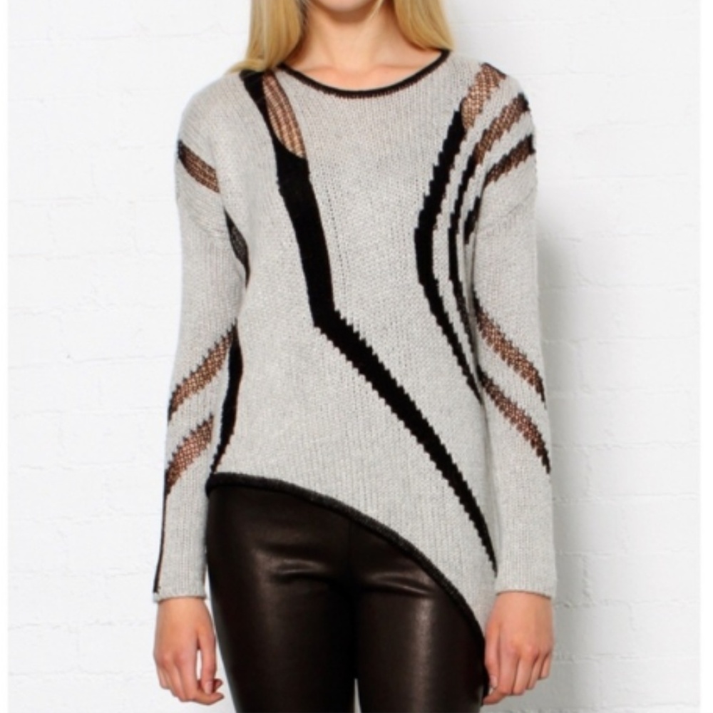 Will be donated 5/1!! HELMUT LANG Intarsia Asymmetrical Knit Sweater